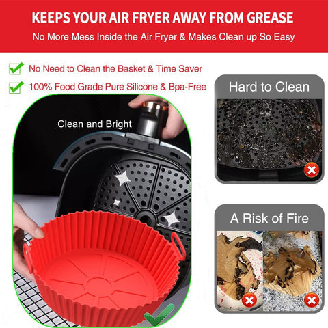 Air Fryer Silicone Reusable Baking Tray ( Pack of 6 )